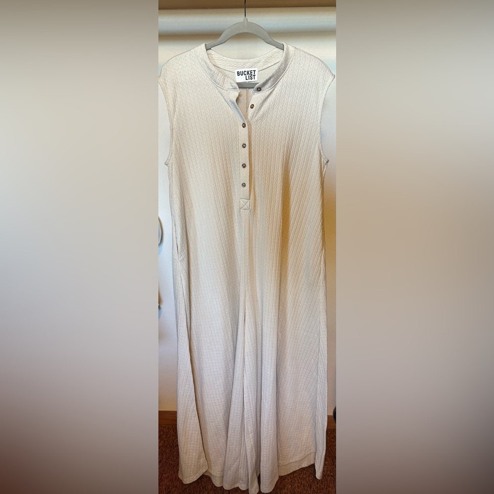 Bucketlist Wide Leg Textured Solid Romper